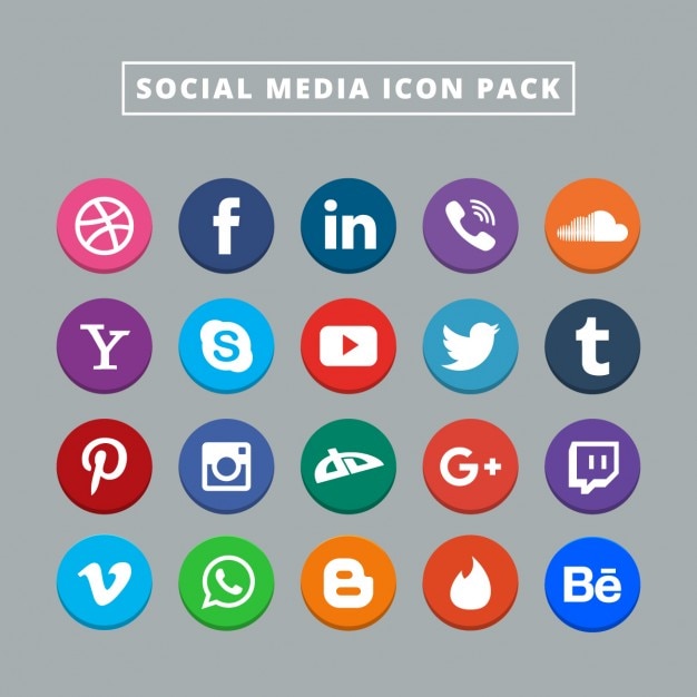 Free vector twenty social media icons