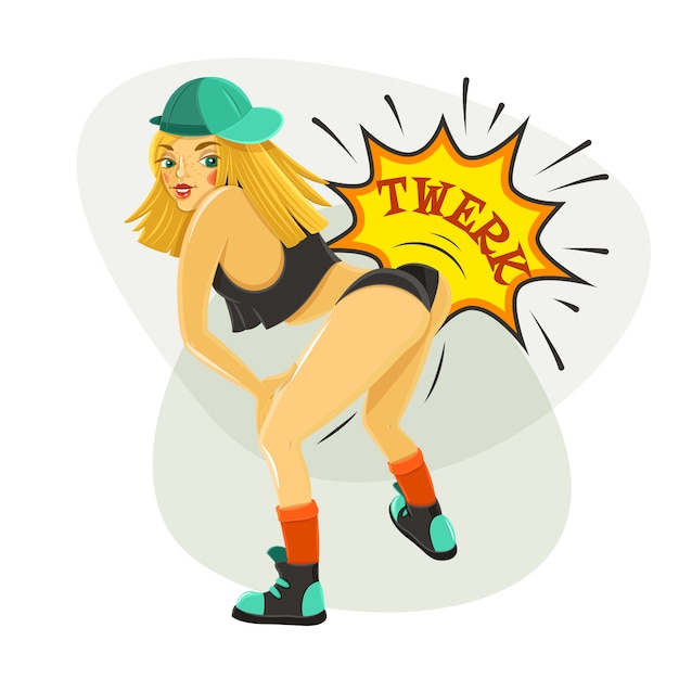 Free vector twerk dancer sexy girl flat icon