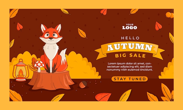 Free vector twitch background for autumn season celebration