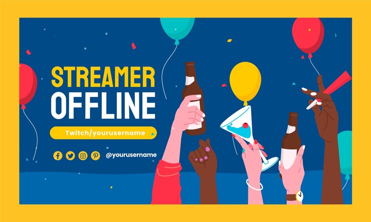 Free Vector twitch background for business grand opening