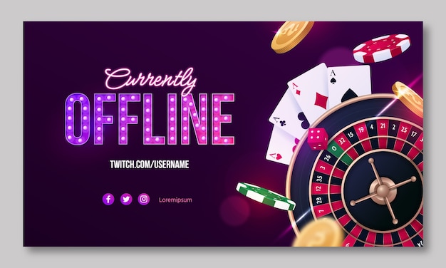 Free vector twitch background for casino and gambling