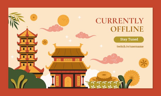 Twitch background for chinese mid-autumn festival celebration
