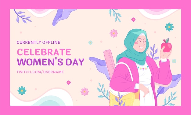 Free vector twitch background for international women's day celebration