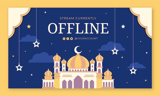 Free vector twitch background for islamic new year celebration