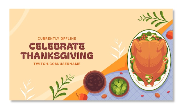 Free vector twitch background for thanksgiving celebration