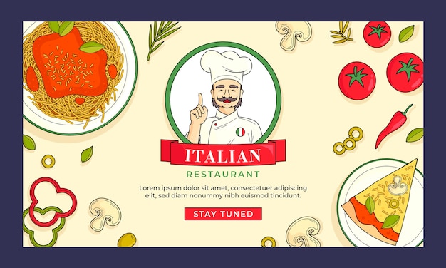 Twitch background for traditional italian food restaurant