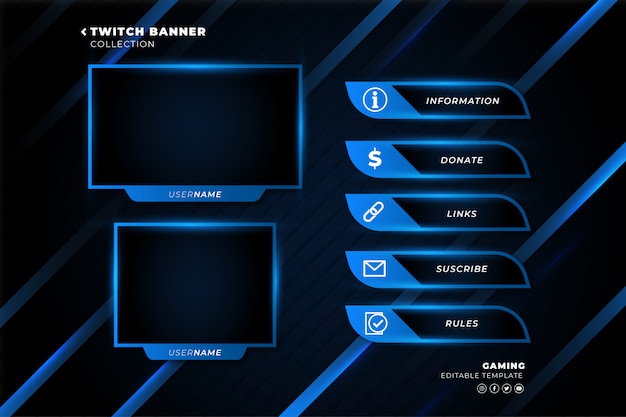 Twitch Banner Collection for Live Stream Template