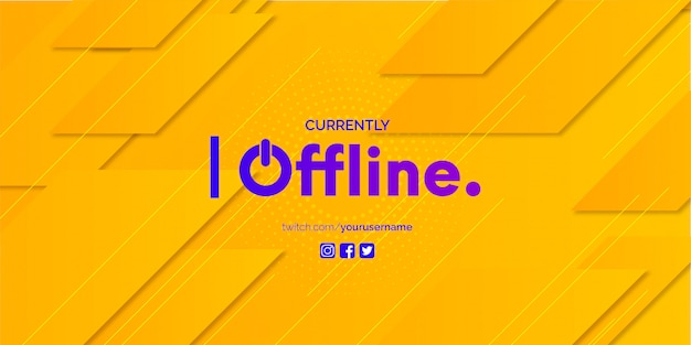 Free vector twitch banner design with abstract background template