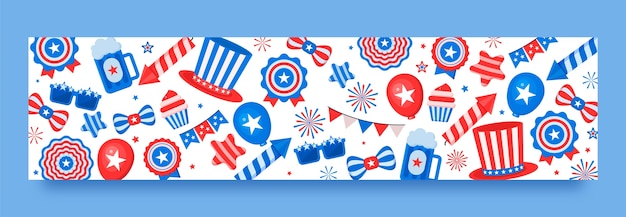 Twitch banner template for american 4th of july celebration