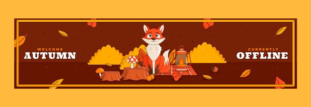 Twitch banner template for autumn season celebration