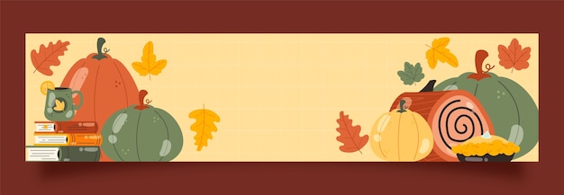 Twitch banner template for autumn season celebration