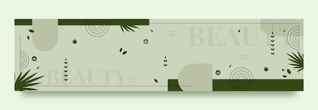 Free vector twitch banner template for beauty and cosmetics