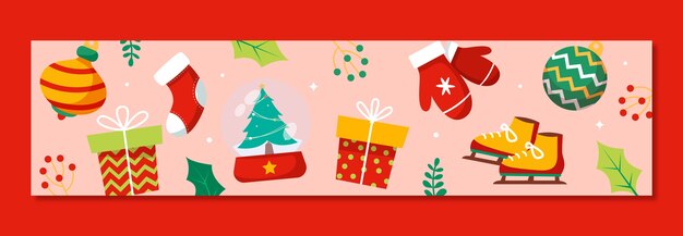 Twitch banner template for christmas season market