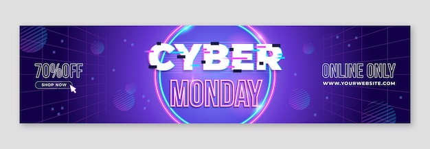 Twitch banner template for cyber monday sale