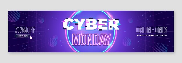 Twitch banner template for cyber monday sale