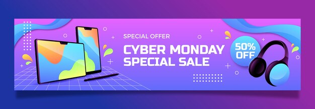 Twitch banner template for cyber monday