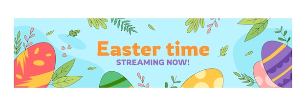 Modello di banner twitch per la celebrazione della pasqua