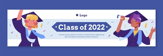 Free vector twitch banner template for graduation celebration