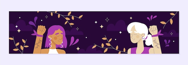 Twitch banner template for international women's day celebration