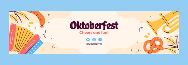 Twitch banner template for oktoberfest beer festival celebration