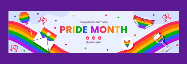 Twitch banner template for pride month celebration