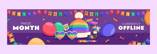 Twitch banner template for pride month celebration