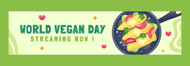 Twitch banner template for world vegan day celebration