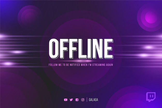 Vettore gratuito banner astratto offline twitch