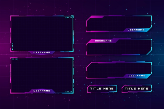 Free vector twitch stream panels collection