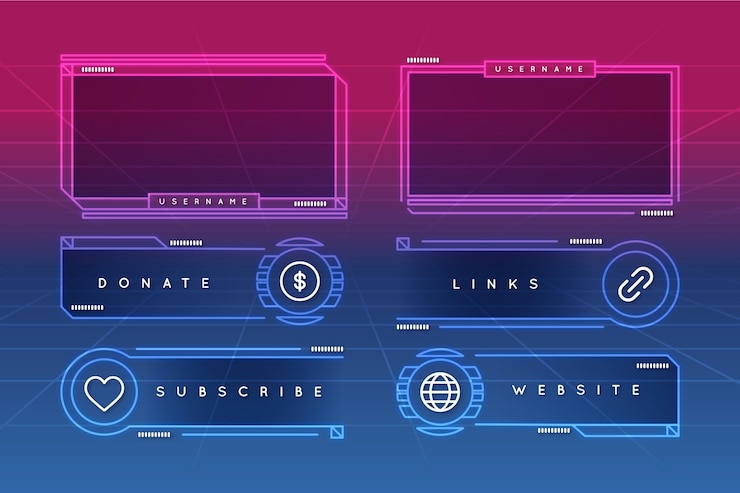 Free Vector twitch stream panels