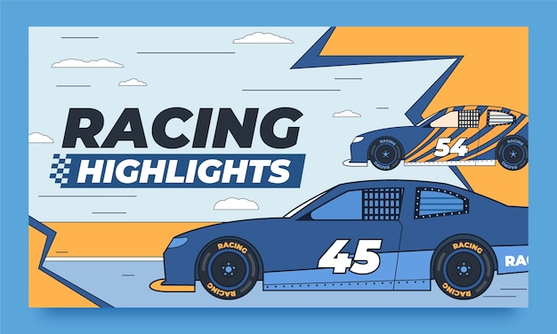 Free vector twitch youtube thumbnail for car racing championship