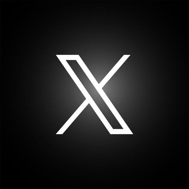 黒の背景に Twitter アプリの新しいロゴ X