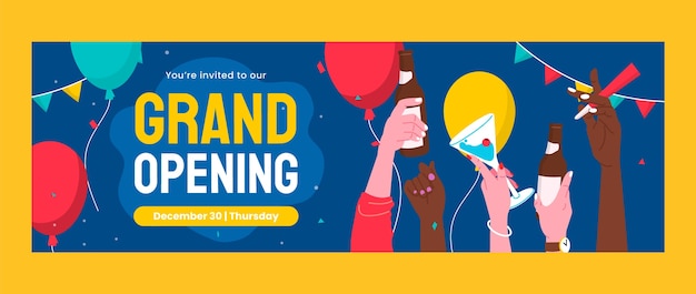 Twitter header for business grand opening