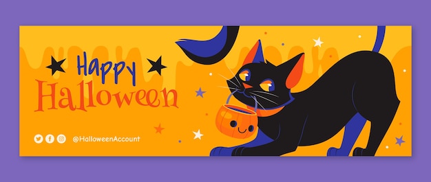 Free vector twitter header for halloween celebration