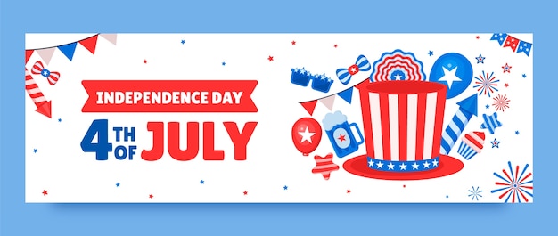 Twitter header template for american 4th of july celebration