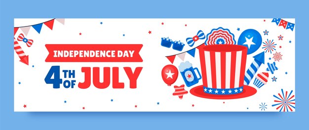 Twitter header template for american 4th of july celebration