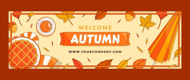 Twitter header template for autumn season celebration