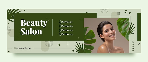 Free vector twitter header template for beauty and cosmetics