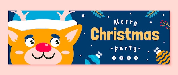 Free vector twitter header template for christmas season celebration