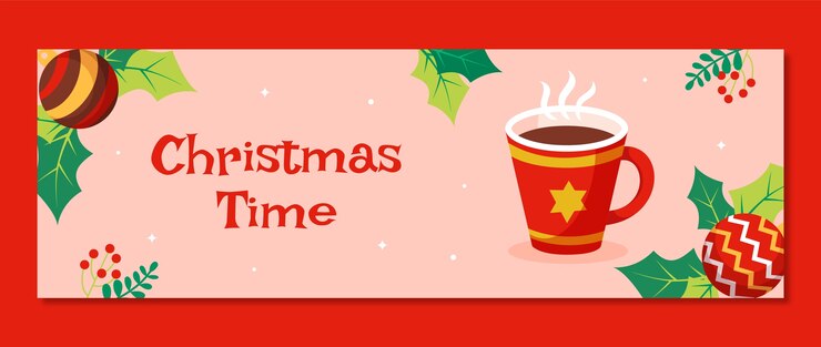 Free Vector twitter header template for christmas season market