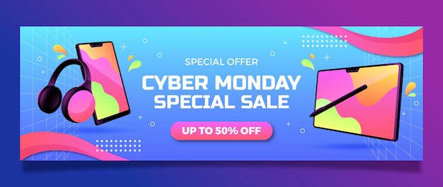 Twitter header template for cyber monday
