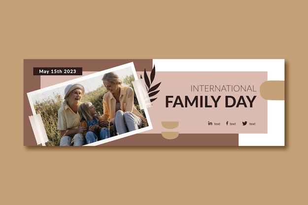 Free vector twitter header template for international day of families celebration