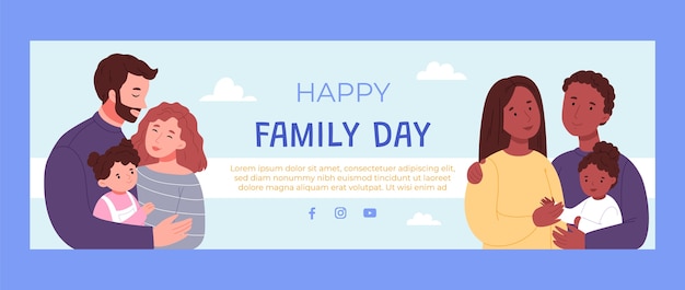 Free vector twitter header template for international day of families celebration