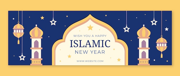 Twitter header template for islamic new year celebration