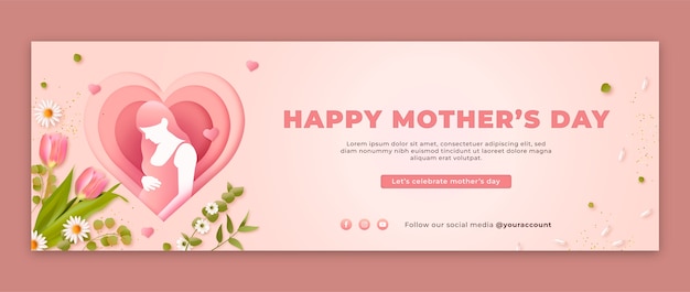 Free vector twitter header template for mothers day celebration