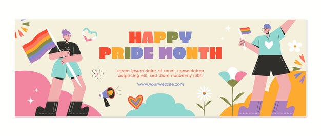 Twitter header template for pride month celebration