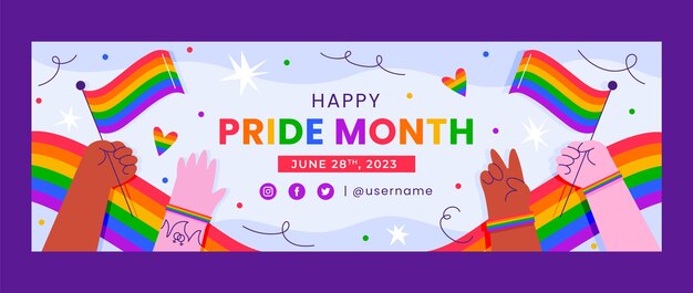 Twitter header template for pride month celebration