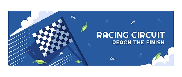 Free vector twitter header template for racing tournament