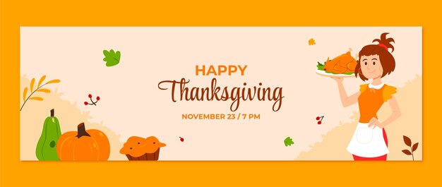 Twitter header template for thanksgiving celebration