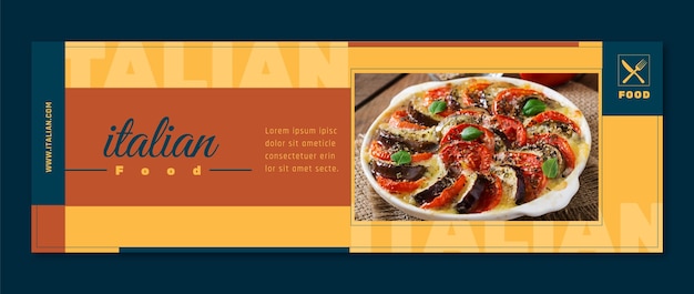 Free vector twitter header template for traditional italian food restaurant